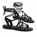 Knot Lace-Up Flat Sandals