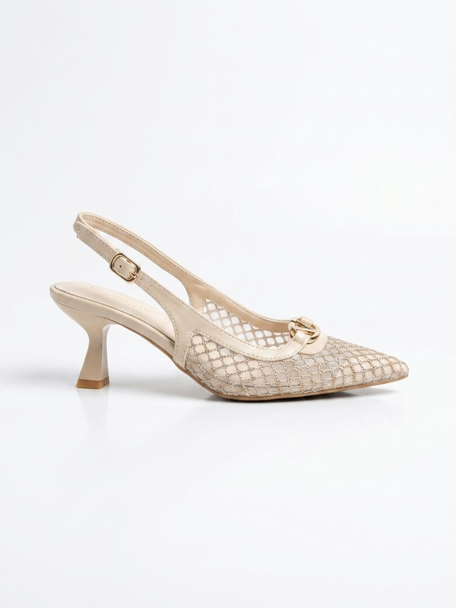 Slingback Mesh Pumps