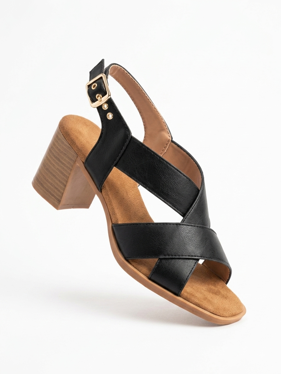 Casual Crisscross Block Heel Sandals