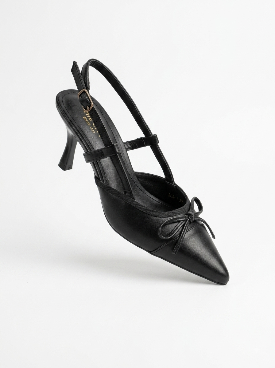 Two-Tone Bow Slingback Pumps