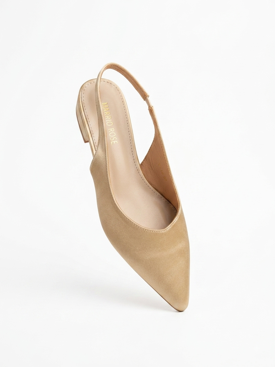 Satin Pointed Slingbacks