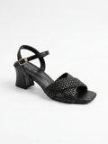Woven Strap Block Heel Sandals