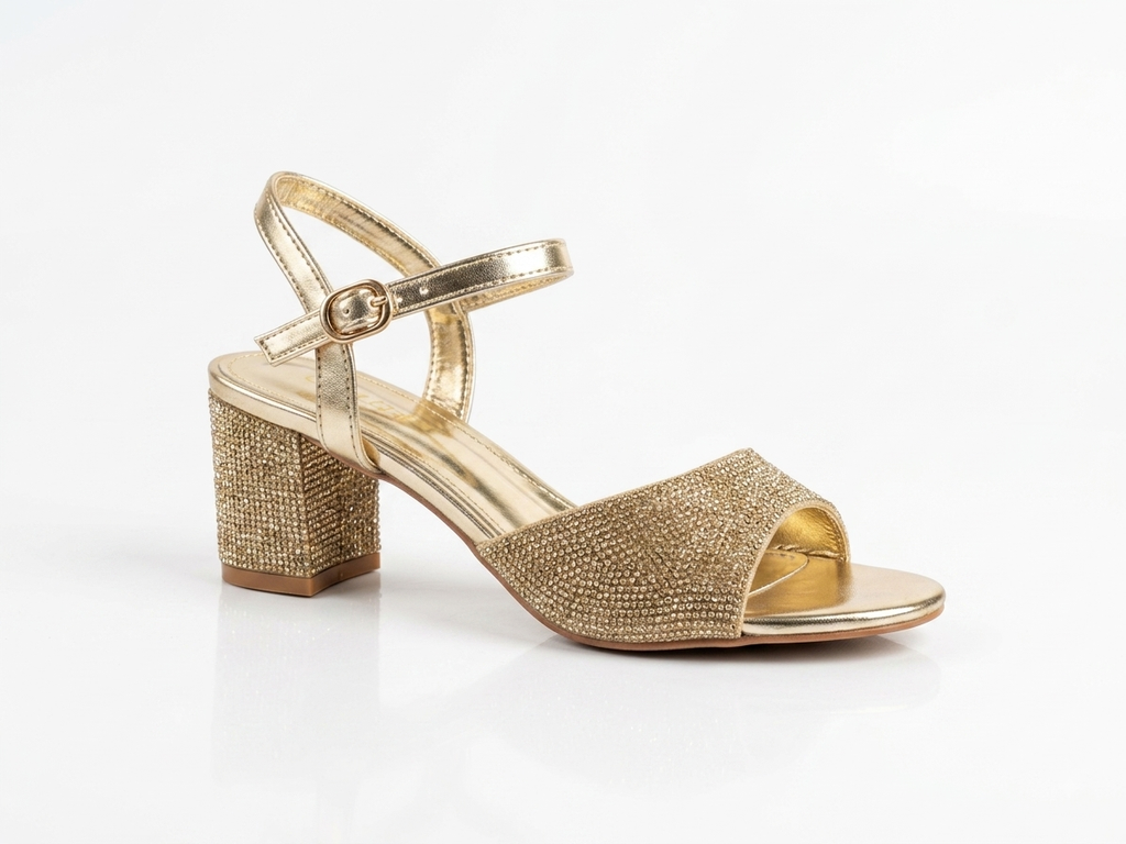 Sparkle Ankle-Strap Evening Sandals