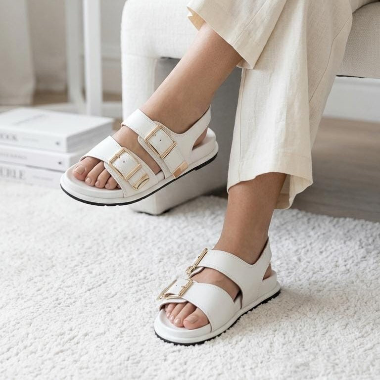Aura Buckle Slingback Sandals