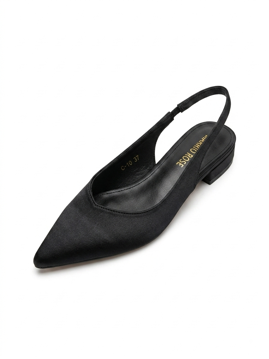 Satin Pointed Slingbacks